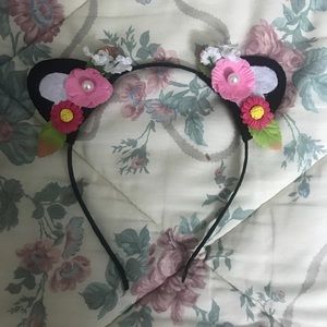 Cat eared Flower Headband